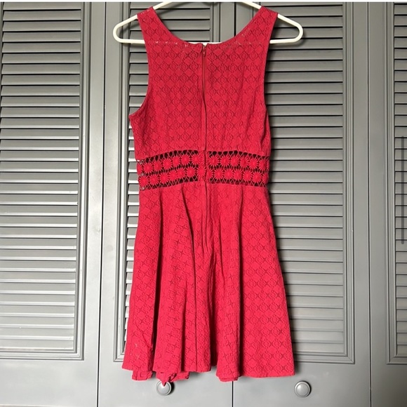 Free People : Red Lace Daisy Flare Dress - 4 - Picture 5 of 13